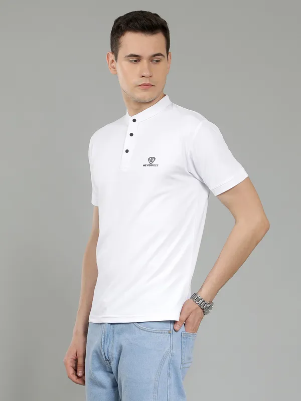 We_Perfect_Solid_Men_V_Neck_Blue,_White_T-Shirt_-Pack_Of_2