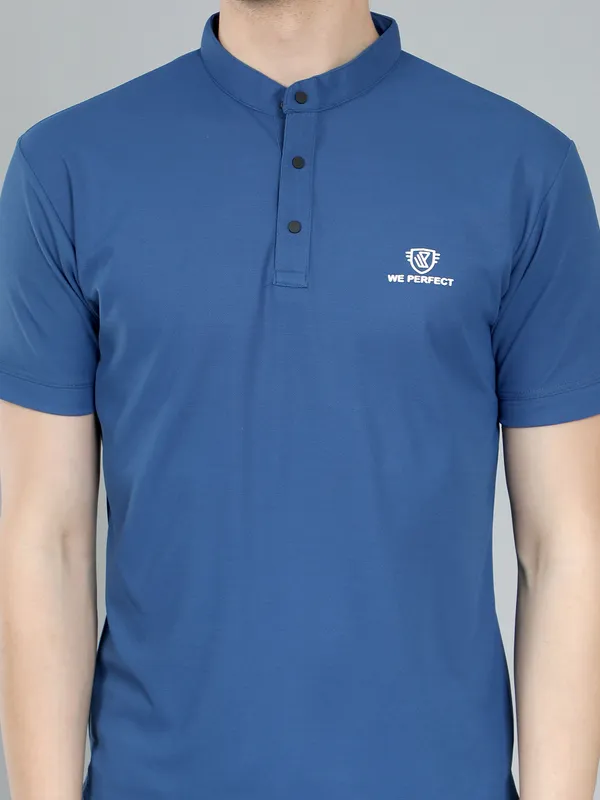 We_Perfect_Solid_Men_V_Neck_Blue,_White_T-Shirt_-Pack_Of_2