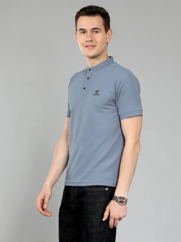 We_Perfect_Solid_Men_V_Neck_Blue,_Grey_T-Shirt_-Pack_Of_2