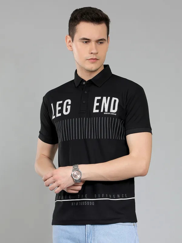 We_Perfect_Typography_Men_Polo_Neck_Black_T-Shirt