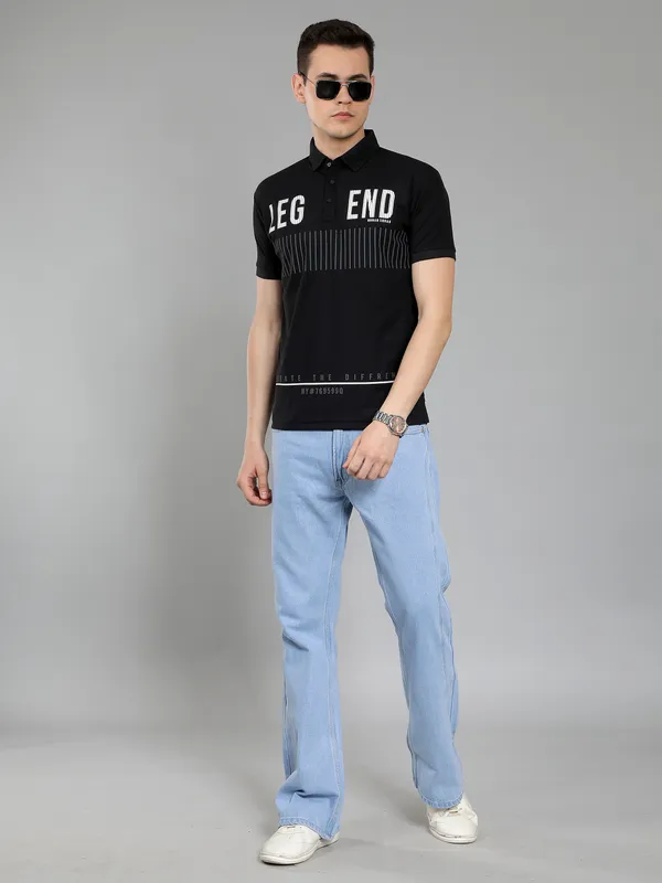 We_Perfect_Typography_Men_Polo_Neck_Black_T-Shirt