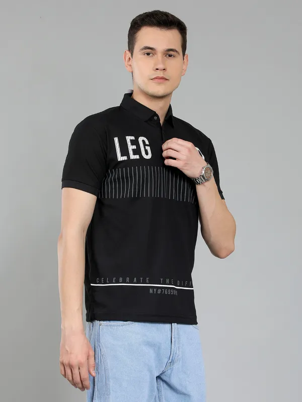 We_Perfect_Typography_Men_Polo_Neck_Black_T-Shirt