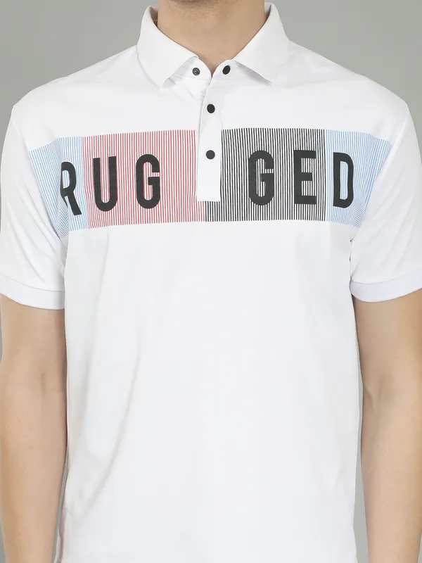 We_Perfect_Typography_Men_Polo_Neck_White_T-Shirt