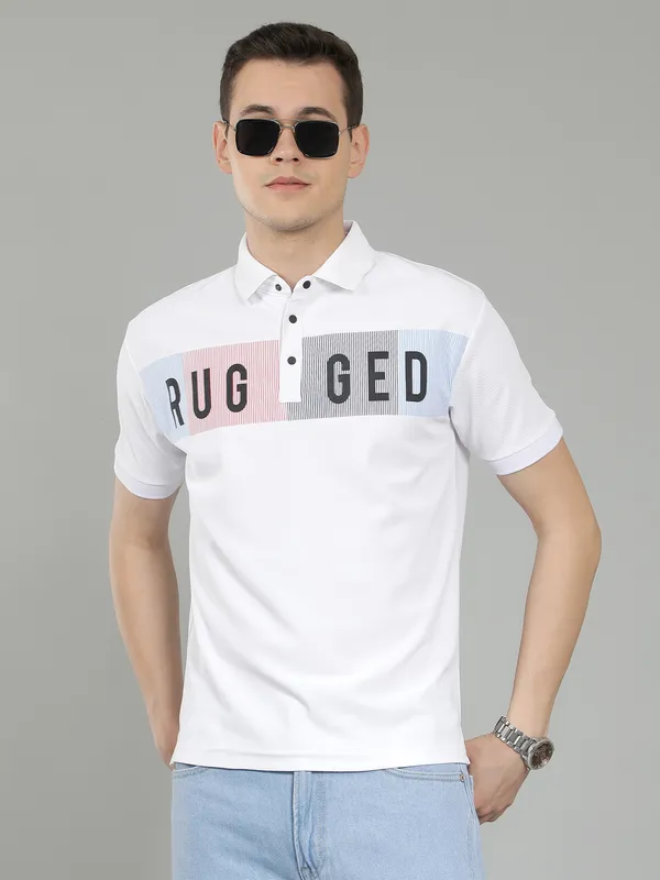 We_Perfect_Typography_Men_Polo_Neck_White_T-Shirt