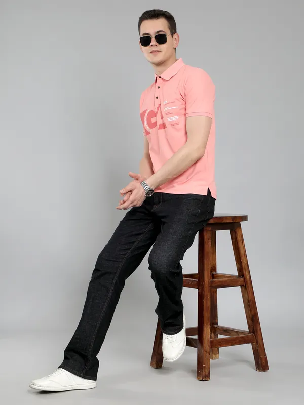 We_Perfect_Typography_Men_Polo_Neck_Pink_T-Shirt