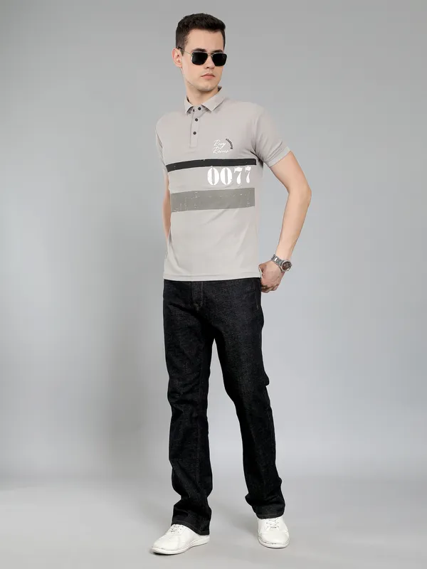 We_Perfect_Typography_Men_Polo_Neck_Grey_T-Shirt
