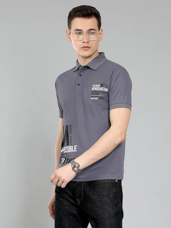 We_Perfect_Typography_Men_Polo_Neck_Grey_T-Shirt