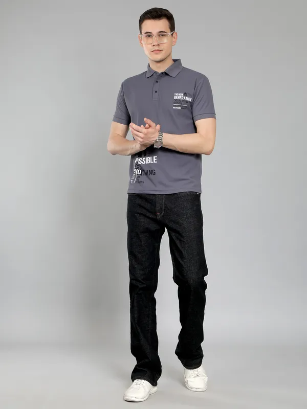 We_Perfect_Typography_Men_Polo_Neck_Grey_T-Shirt