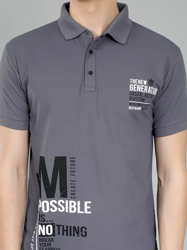 We_Perfect_Typography_Men_Polo_Neck_Grey_T-Shirt
