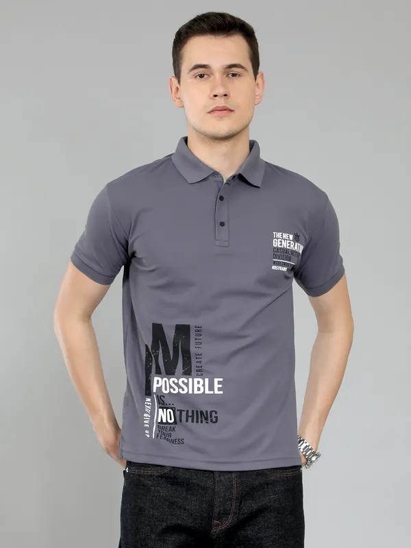 We_Perfect_Typography_Men_Polo_Neck_Grey_T-Shirt