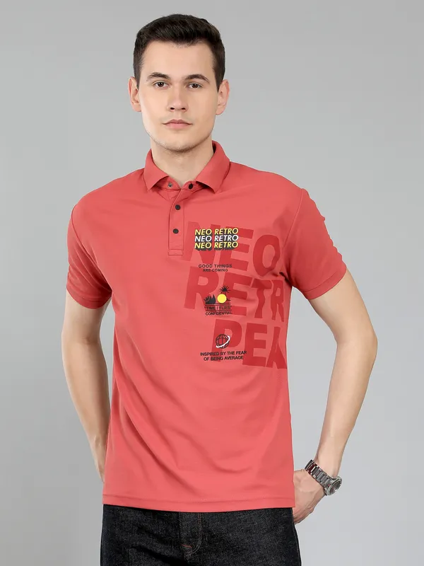 We_Perfect_Typography_Men_Polo_Neck_Red_T-Shirt