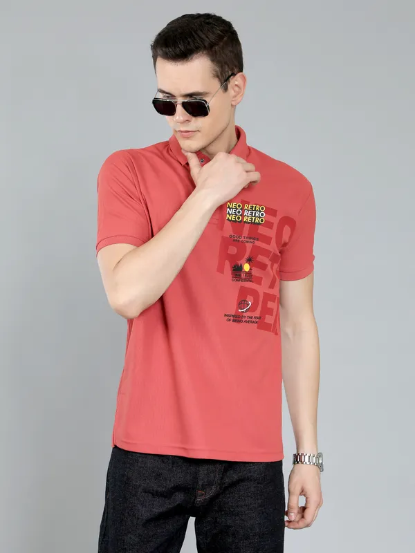 We_Perfect_Typography_Men_Polo_Neck_Red_T-Shirt
