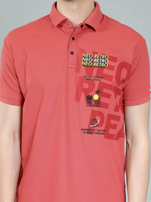 We_Perfect_Typography_Men_Polo_Neck_Red_T-Shirt