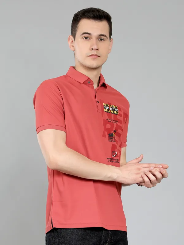 We_Perfect_Typography_Men_Polo_Neck_Red_T-Shirt