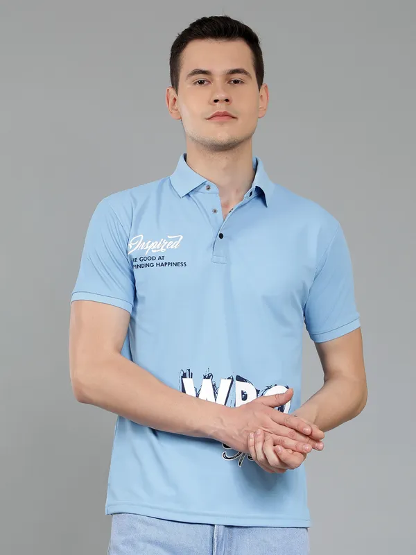 We_Perfect_Typography_Men_Polo_Neck_Blue_T-Shirt