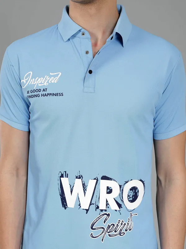 We_Perfect_Typography_Men_Polo_Neck_Blue_T-Shirt
