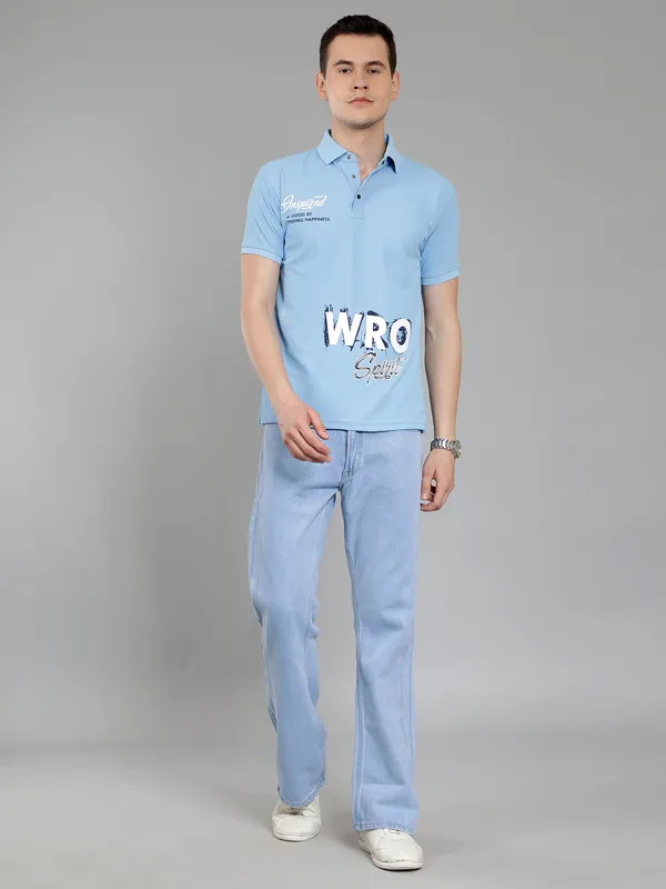 We_Perfect_Typography_Men_Polo_Neck_Blue_T-Shirt