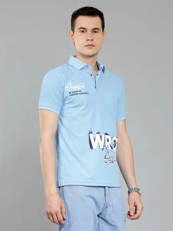 We_Perfect_Typography_Men_Polo_Neck_Blue_T-Shirt
