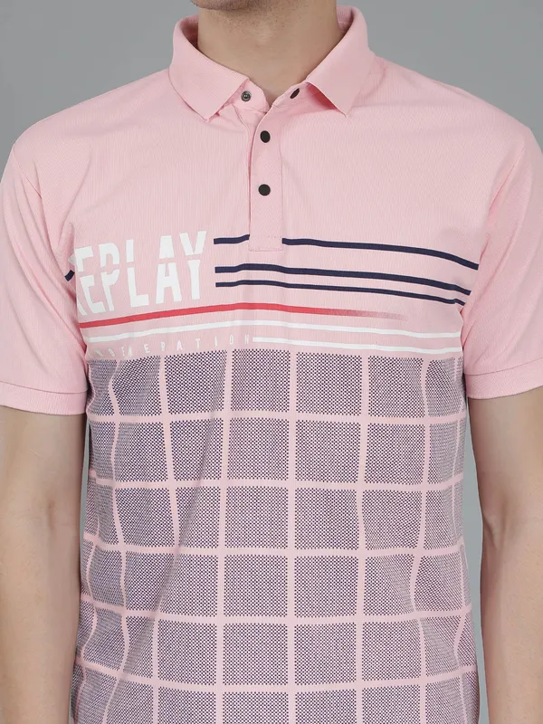 We_Perfect_Typography_Men_Polo_Neck_Pink_T-Shirt