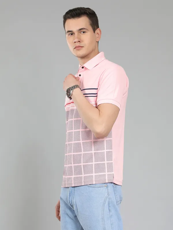 We_Perfect_Typography_Men_Polo_Neck_Pink_T-Shirt