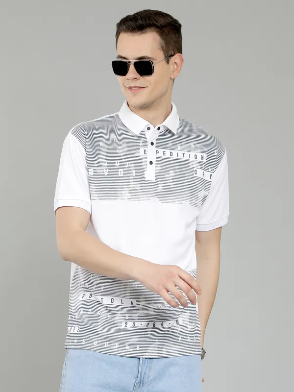 We_Perfect_Typography_Men_Polo_Neck_White_T-Shirt