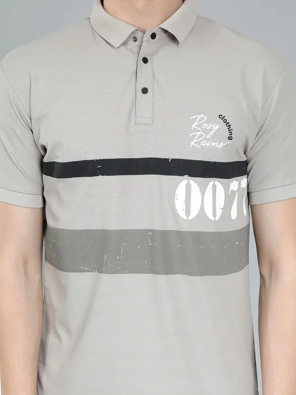 We_Perfect_Typography_Men_Polo_Neck_Grey_T-Shirt