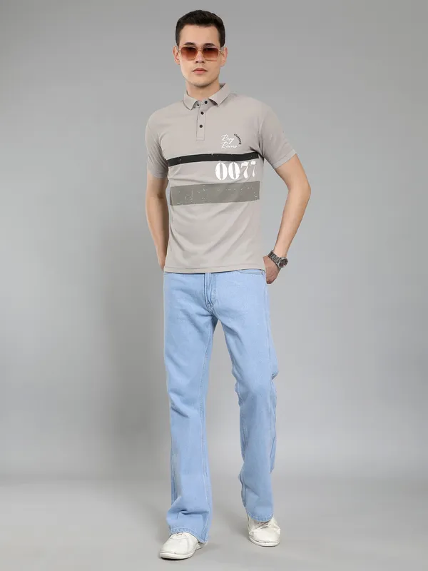 We_Perfect_Typography_Men_Polo_Neck_Grey_T-Shirt