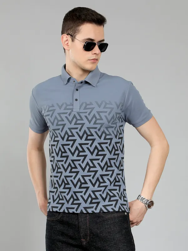 We_Perfect_Typography_Men_Polo_Neck_Grey_T-Shirt