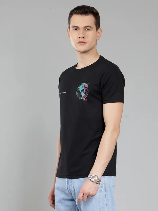 We_Perfect_Printed_Men_Round_Neck_Black_T-Shirt