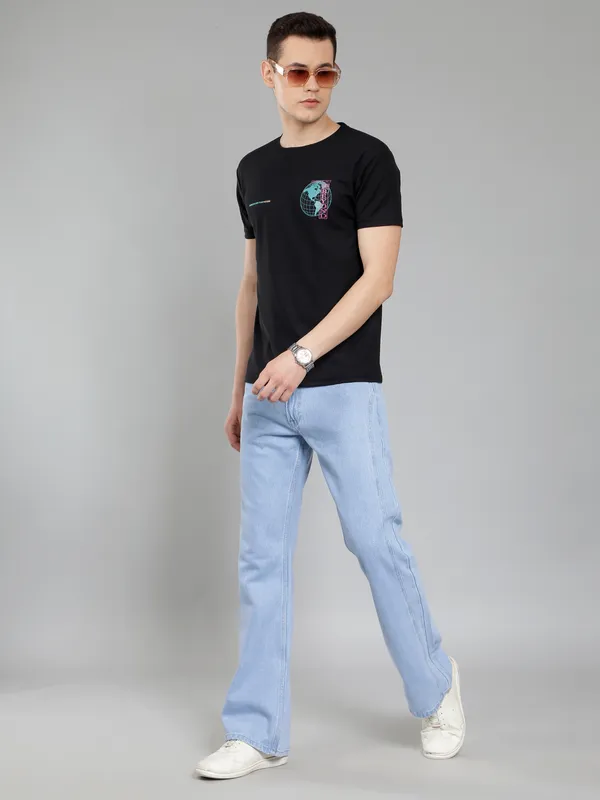 We_Perfect_Printed_Men_Round_Neck_Black_T-Shirt