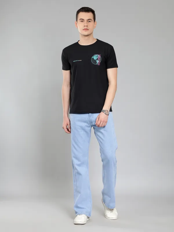 We_Perfect_Printed_Men_Round_Neck_Black_T-Shirt