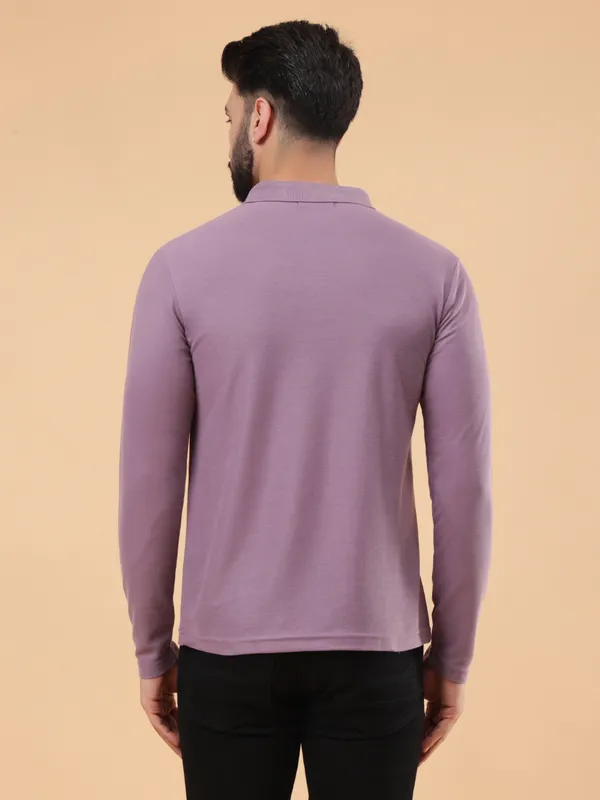 We_Perfect_Solid_Men_Polo_Neck_Pink_T-Shirt
