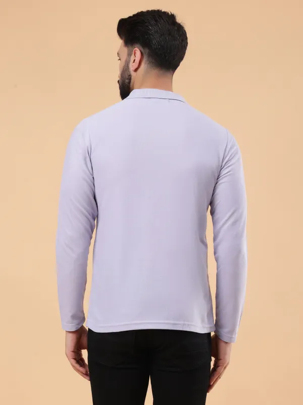 We_Perfect_Solid_Men_Polo_Neck_Purple_T-Shirt