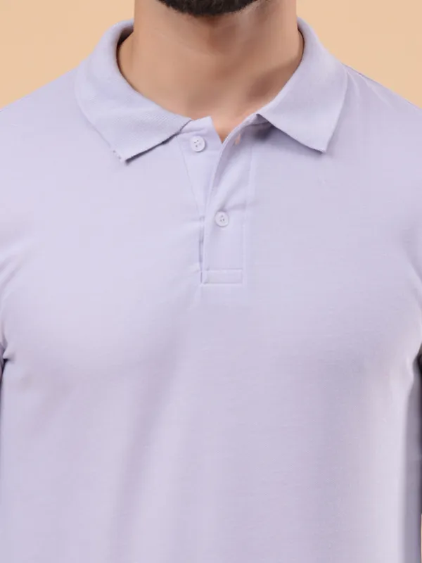 We_Perfect_Solid_Men_Polo_Neck_Purple_T-Shirt