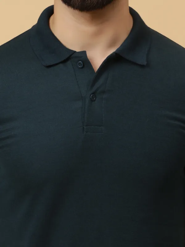 We_Perfect_Solid_Men_Polo_Neck_Green_T-Shirt