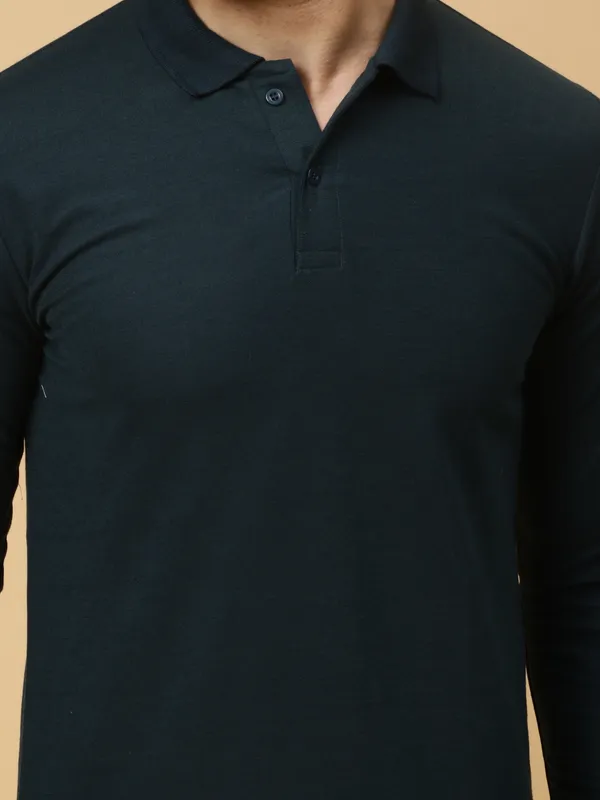 We_Perfect_Solid_Men_Polo_Neck_Green_T-Shirt