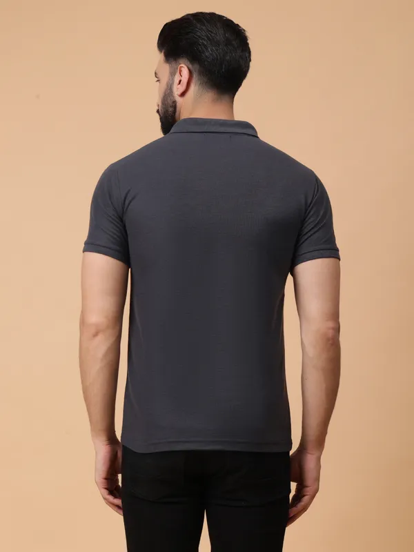 We_Perfect_Solid_Men_Polo_Neck_Pink,_Grey_T-Shirt