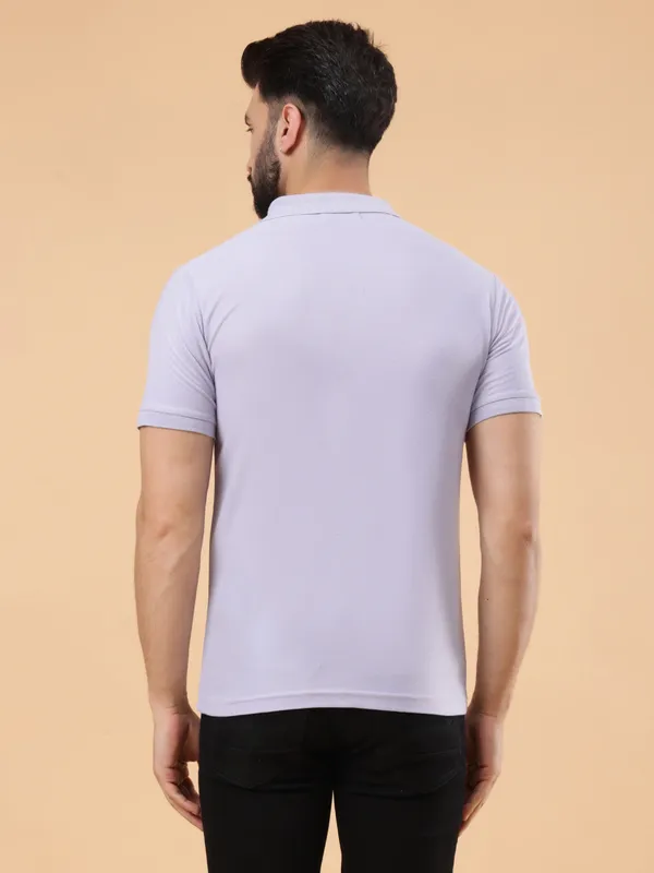 We_Perfect_Solid_Men_Polo_Neck_Purple_T-Shirt