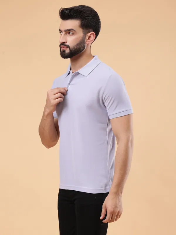 We_Perfect_Solid_Men_Polo_Neck_Purple_T-Shirt