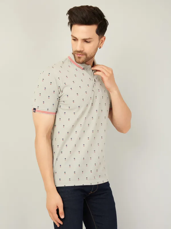 We_Perfect_Printed_Men_Polo_Neck_Grey_T-Shirt