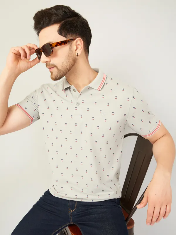We_Perfect_Printed_Men_Polo_Neck_Grey_T-Shirt