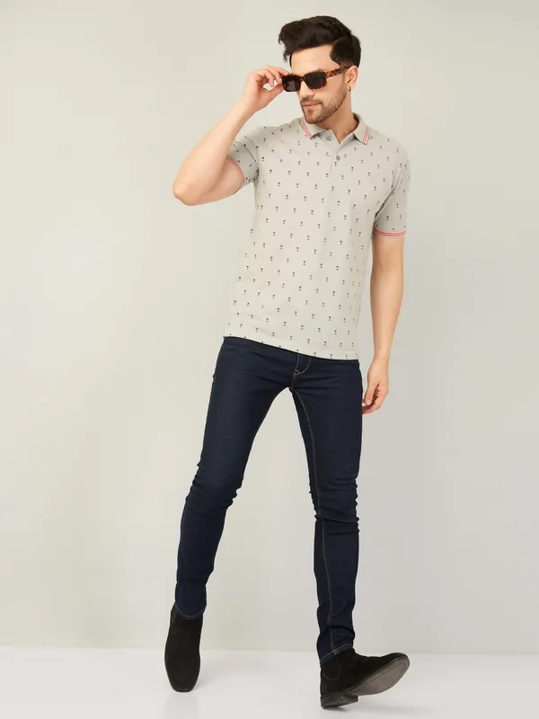 We_Perfect_Printed_Men_Polo_Neck_Grey_T-Shirt