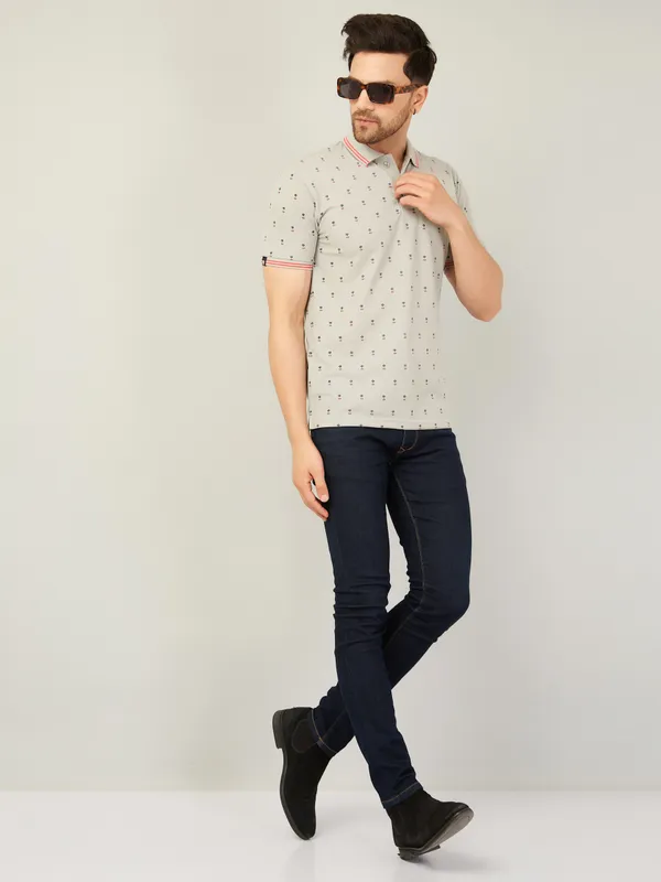 We_Perfect_Printed_Men_Polo_Neck_Grey_T-Shirt