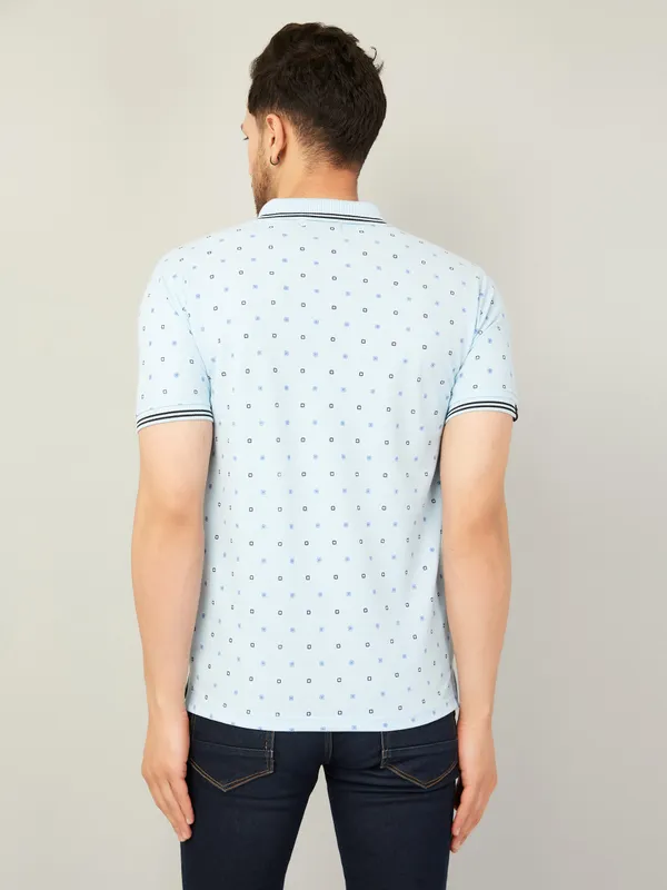 We_Perfect_Printed_Men_Polo_Neck_Blue_T-Shirt