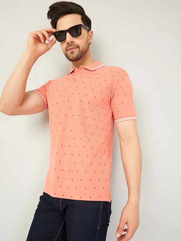 We_Perfect_Printed_Men_Polo_Neck_Pink_T-Shirt