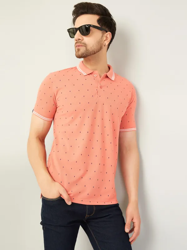 We_Perfect_Printed_Men_Polo_Neck_Pink_T-Shirt