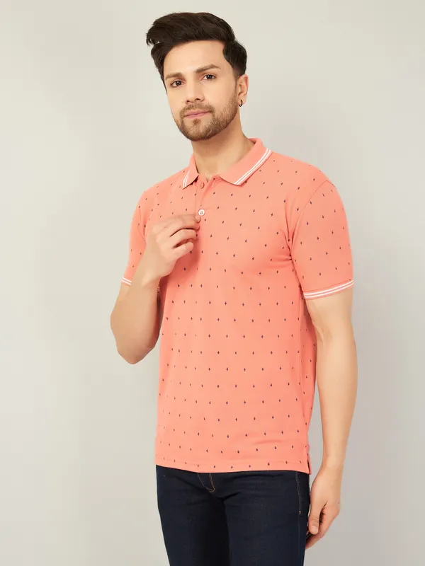 We_Perfect_Printed_Men_Polo_Neck_Pink_T-Shirt