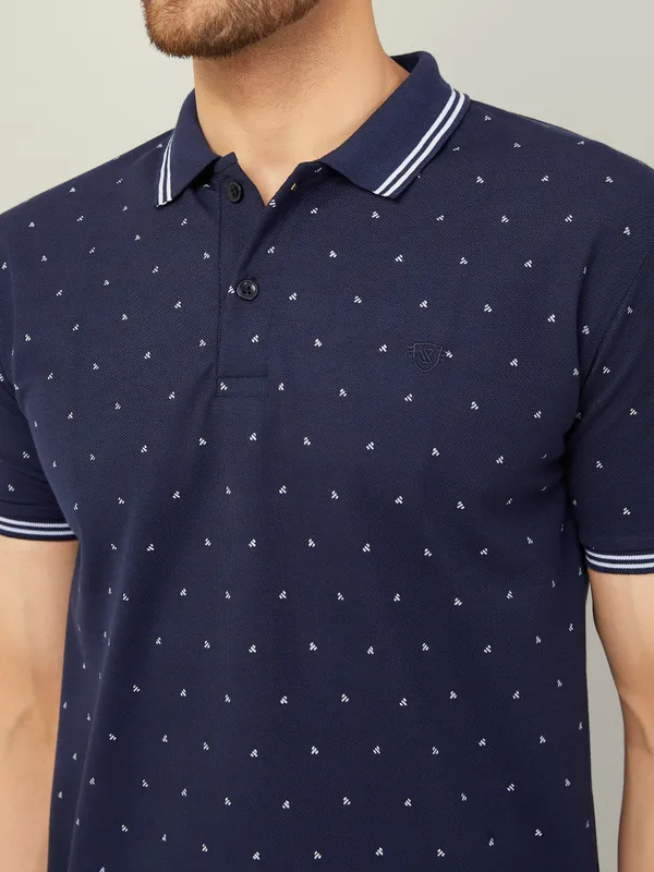 We_Perfect_Printed_Men_Polo_Neck_Blue_T-Shirt