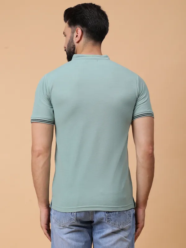 We_Perfect_Printed_Men_Polo_Neck_Light_Green_T-Shirt