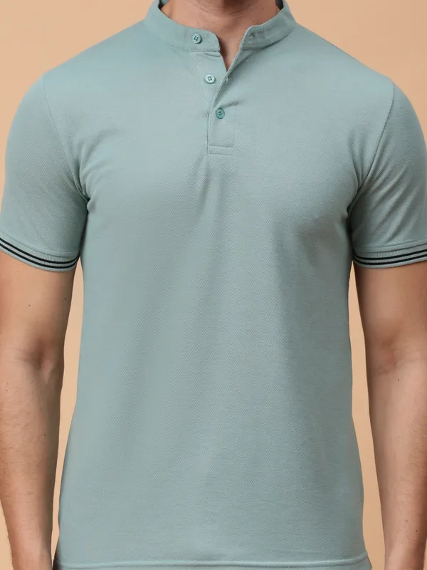 We_Perfect_Printed_Men_Polo_Neck_Light_Green_T-Shirt